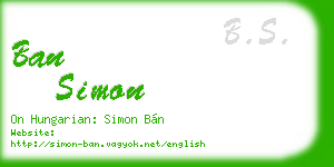 ban simon business card